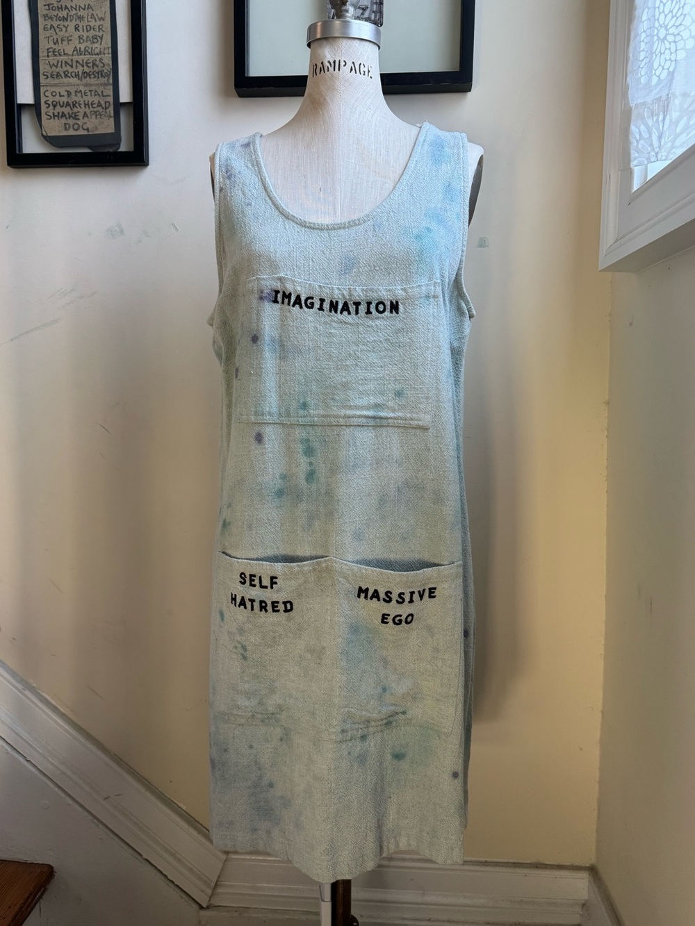 Fashion Brand Company Penelope Gazin Linen Artist's Toolbox Shift Dress **READ**